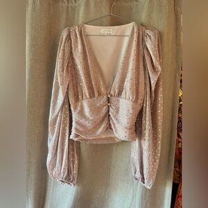 For Love And Lemons Metallic Gold Blouse